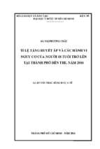 Tỉ lệ tăng huyết áp và các hành vi nguy cơ của người 18 tuổi trở lên tại thành phố bến tre, năm 2016