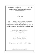 Khảo sát tỉ lệ hẹp động mạch vành trước mổ ở bệnh nhân có bệnh van tim được chỉ định phẫu thuật tại viện tim