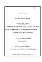 Tương quan giữa vị trí răng cửa giữa răng cối lớn thứ nhất và độ nghiêng của các mặt phẳng xươngh ở bệnh nhân hạng i xương