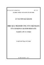 Hiệu quả trám bít ống tủy chân răng của xi măng calcium silicate nghiên cứu in vitro