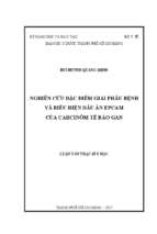 Nghiên cứu đặc điểm giải phẫu bệnh và biểu hiện dấu ấn epcam của carcinôm tế bào gan