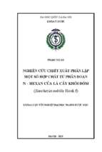 Nghiên cứu chiết xuất phân lập một số hợp chất từ phân đoạn n   hexan của lá cây khôi đốm