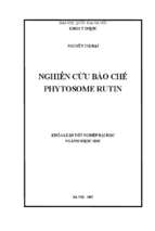 Nghiên cứu bào chế phytosome rutin