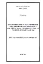 Khảo sát tình  hình sử  dụng vinorelbine  trong điều trị ung thư phổi không tế bào nhỏ tại trung tâm y học hạt nhân và ung bướu bệnh viện bạch mai.