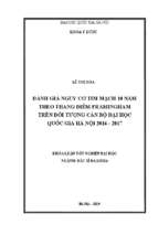 đánh giá nguy cơ tim mạch 10 năm theo thang điểm framingham trên đối tượng cán bộ  đại học quốc gia hà nội 2016 2017