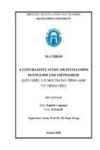 A contrastive study on invitations in english and vietnamese 