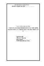 Skkn một số giải pháp nhằm nâng cao việc hình thành năng lực, phẩm chất cho học sinh lớp 1 trong trường tiểu họ