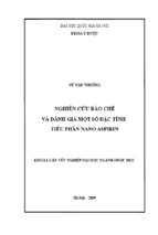 Nghiên cứu bào chế và đánh giá một số đặc tính tiểu phân nano aspirin