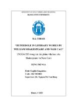 Hyperbole in literary works by william shakespeare and nam cao  