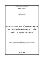 đánh giá chỉ số khối cơ của của bệnh nhân nữ viêm khớp dạng thấp điều trị tại bệnh viện e