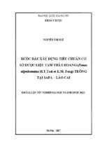 Bước đầu xây dựng tiêu chuẩn cơ sở dược liệu tam thất hoang (panax stipuleanatush.t.tsai et k.m.  feng) trồng tại sapa   lào cai