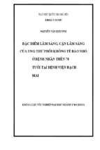 đặc điểm lâm sàng, cận lâm sàng của ung thư phổi không tế bào nhỏ ở bệnh nhân trên 70 tuổi tại bệnh viện bạch mai