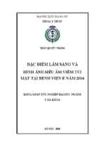 đặc điểm lâm sàng và hình ảnh siêu âm viêm túi mật tại bệnh viện e năm 2016