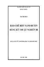 Bào chế bột nano rutin bằng kỹ thuật nghiền bi