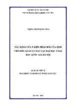 Tác động của ý kiến phản hồi của sinh viên đến quản lý đào tạo đại học ở đại học quốc gia hà nội