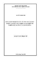 đánh giá mức độ đáp ứng yêu cầu công việc của sinh viên tốt nghiệp trường cao đẳng công nghiệp cao su (nghiên cứu trường hợp tại công ty cao su phú riềng)  