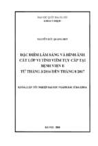 đặc điểm lâm sàng và hình ảnh cắt lớp vi tính viêm tụy cấp tại bệnh viện e từ tháng 3.2016 đến tháng 8.2017