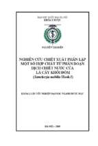 Nghiên cứu chiết xuất phân lập một số hợp chất từ phân đoạn dịch chiết nước của lá cây khôi đốm (sanchezia nobilis hook.f)