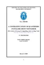 A contrastive study of quantifiers in english and in vietnamese 