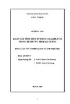 Khảo sát tình hình sử dụng oxaliplatin trong bệnh ung thư đại tràng