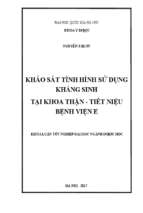 Khảo sát tình hình sử dụng thuốc kháng sinh tại khoa thận   tiết niệu bệnh viện e