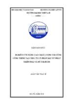 Nghiên cứu nâng cao chất lượng thi công công trình tại công ty cổ phần đầu tư phát triển nhà và đô thị hud 6  