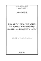 Bước đầu xây dựng cơ sở dữ liệu các hợp chất thiên nhiên việt nam phục vụ cho việc sàng lọc ảo