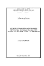 Tác động của chuẩn nghề nghiệp đến phương pháp giảng dạy của giáo viên của trường tiểu học vĩnh lương 1   tp nha trang  