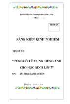 Skkn củng cố từ vựng tiếng anh cho học sinh lớp 7