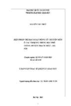 Biện pháp chỉ đạo hoạt động tổ chuyên môn ở các trường trung học phổ thông huyện thạch thất   hà nội  