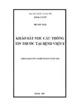 Khảo sát nhu cầu thông tin thuốc tại bệnh viện e