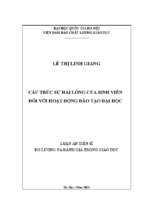 Cấu trúc sự hài lòng của sinh viên đối với hoạt động đào tạo đại học  luận án ts. giáo dục học  62 14 01 20