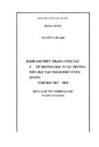 đánh giá thực trạng công tác ý tế trường học ở các trường tiểu học tại thành phố tuyên quang năm học 2017  2018