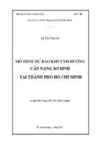 Mô hình dự báo khuynh hướng cân nặng sơ sinh tại thành phố hồ chí minh