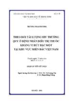 Theo dõi tải lượng hiv thường quy ở bệnh nhân điều trị thuốc kháng vi rút bậc một tại khu vực miền bắc việt nam tt