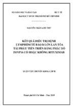 Kết quả điều trị bệnh lymphôm tế bào b lớn lan tỏa tái phát tiến triển bằng phác đồ imvp16 có hoặc không rituximab