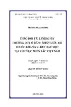 Theo dõi tải lượng hiv thường quy ở bệnh nhân điều trị thuốc kháng vi rút bậc một tại khu vực miền bắc việt nam