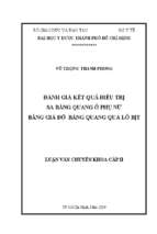 đánh giá kết quả điều trị sa bàng quang ở phụ nữ bằng giá đỡ bàng quang qua lỗ bịt