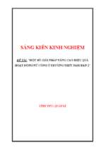 Skkn một số giải pháp nâng cao hiệu quả hoạt động nữ công ở trường thpt.