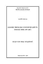 Giáo dục trung học cơ sở huyện quế võ, tỉnh bắc ninh (1997  2017)