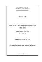 Kinh tế du lịch huyện sóc sơn, hà nội (1986 2016)