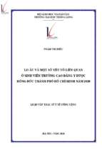 Lo âu và một số yếu tố liên quan ở sinh viên trường cao đẳng y dược hồng đức thành phố hồ chí minh năm 2020