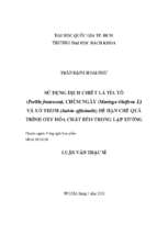 Sử dụng dịch chiết lá tía tô (perilla fruescen), chùm ngây (moringa oleifera. l) và xô thơm (salvia officinalis) để hạn chế quá trình oxy hóa chất béo trong lạp xưởng
