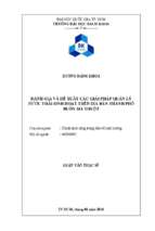 đánh giá và đề xuất các giải pháp quản lý nước thải sinh hoạt trên địa bàn thành phố buôn ma thuột, tỉnh đắk lắk 