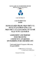 đánh giá hiện trạng nhận thức và đề xuất giải pháp nâng cao nhận thức của cộng đồng về vấn đề ngập nước tại tp. hcm 