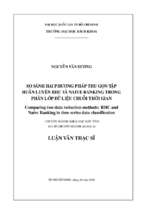 So sánh hai phương pháp thu gọn tập huấn luyện rhc và naive ranking trong phân lớp dữ liệu chuỗi thời gian