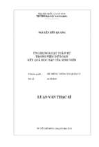 ứng dụng luật tuần tự trong việc dự đoán kết quả học tập của sinh viên 