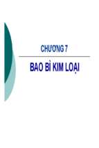 Bài giảng bao bì phụ gia thực phẩm chương 7 bao bì kim loại