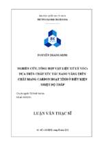 Nghiên cứu, tổng hợp vật liệu xử lý vocs dựa trên chất xúc tác nano vàng trên chất mang carbon hoạt tính ở điều kiện nhiệt độ thấp