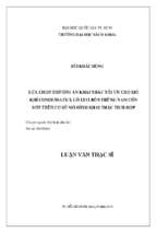 Lựa chọn phương án khai thác tối ưu cho mỏ khí condensate x lô 1211 bồn trũng nam côn sơn trên cơ sở mô hình khai thác tích hợp